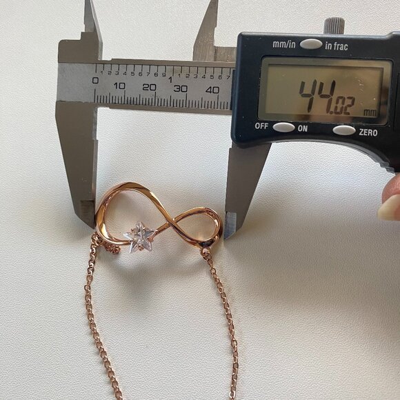 FAC Cubic Zirconia Star Infinity Rose Gold tone Necklace - Picture 5 of 7
